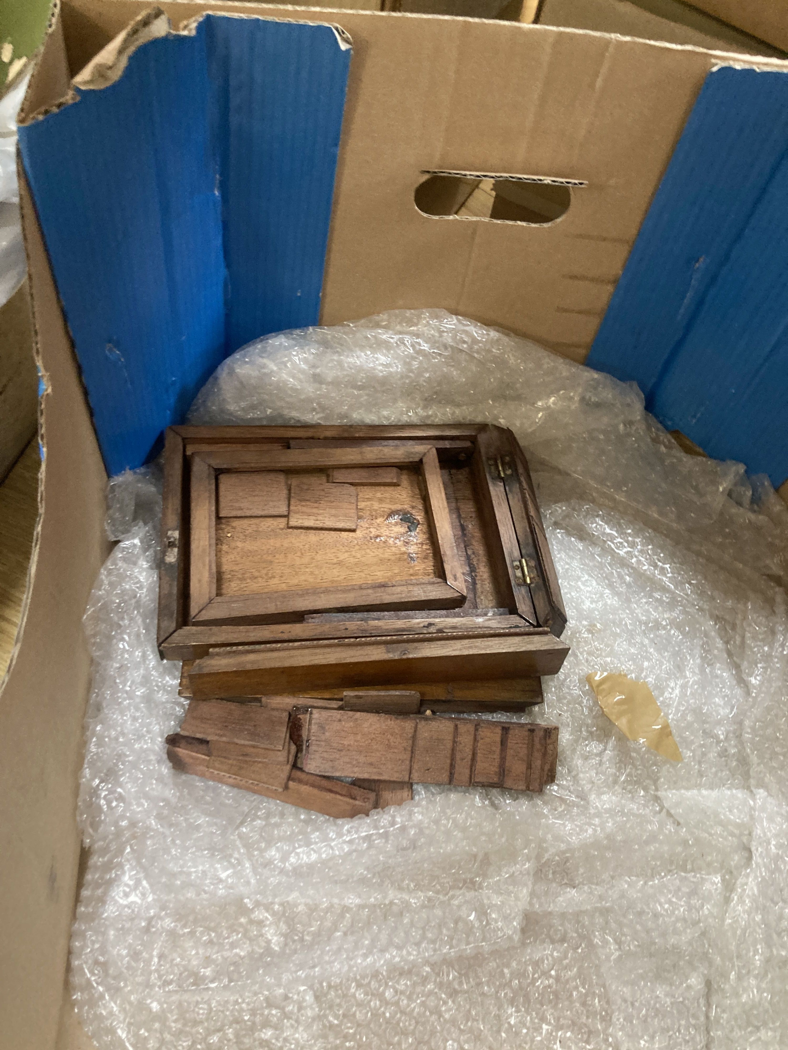 A Victorian mahogany box, collectors cabinet and four other boxes